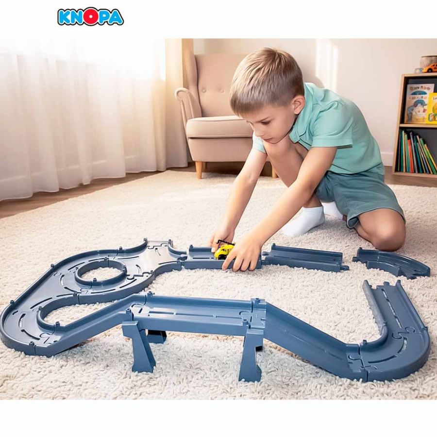 Игровой набор  "Автодорога" 2,5 м с машинками (серая)  КНОПА