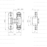 Скрытая дверь в комплекте с фурнитурой ВНУТРЕННЕГО открывания схема петель Armadillo