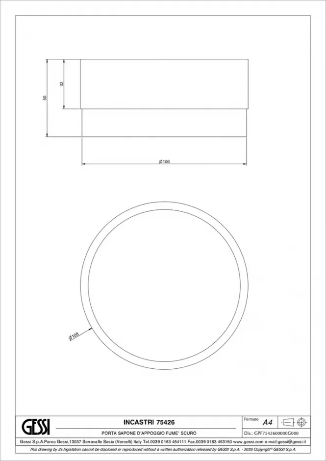 Мыльница Gessi Incastri Dark Smoke 75426 круглая ФОТО