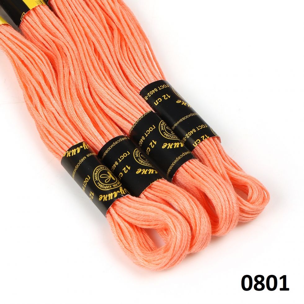 Мулине ПНК им.Кирова С-Пб 10 метров красные и розовые оттенки (км10.К.)