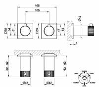 Смеситель для душа Gessi Incastri 75136 с термостатом на 3 позиции схема 2 Смеситель для душа Gessi Incastri 75136 с термостатом на 3 позиции схема 2