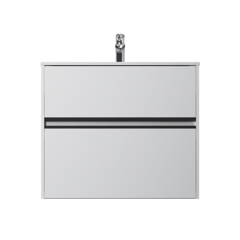 Тумба с раковиной AM.PM Sense универсальная, 80 см, 2 ящика, белый глянец M7BFUX0802WG