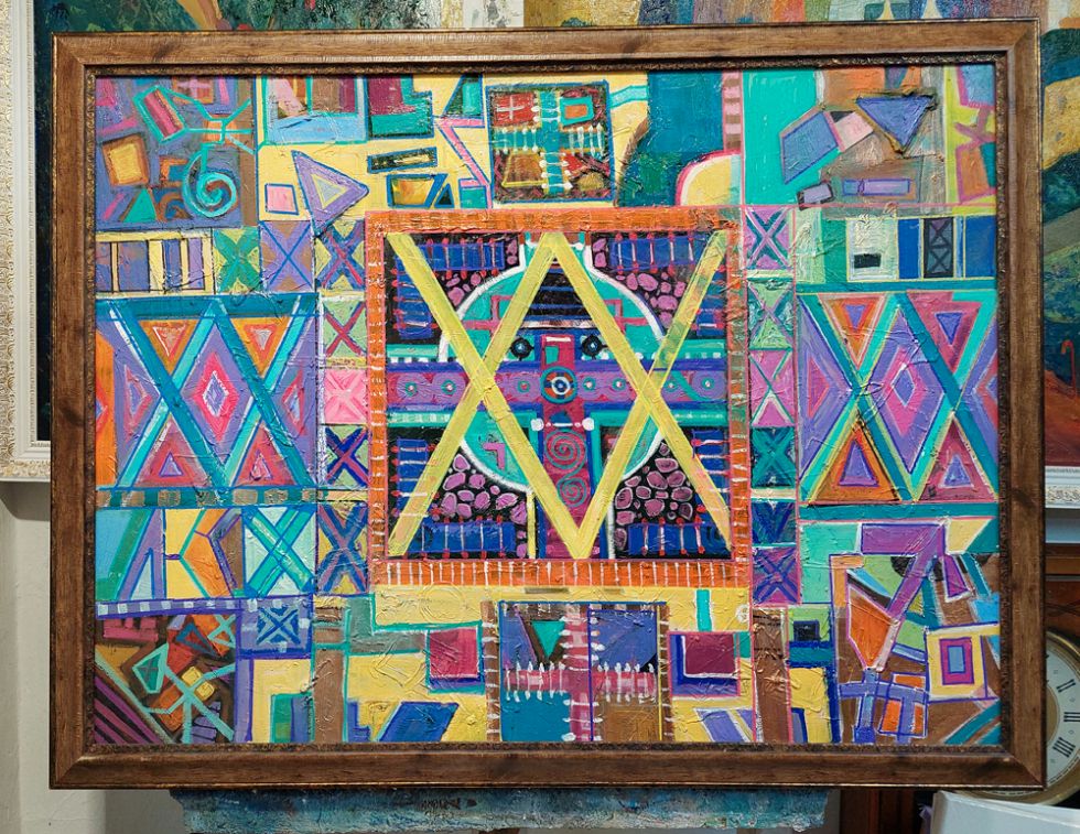 интерьерная энергокартина "Сакральная геометрия. В окружении квадратов"