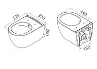 Унитаз подвесной ободковый Boheme Bianca 963-3-W схема 2
