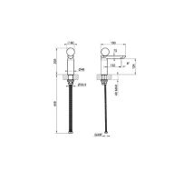 Смеситель для раковины Gessi Perle 74402 низкий с вентилем из муранского стекла Battuto без донного клапана схема 2