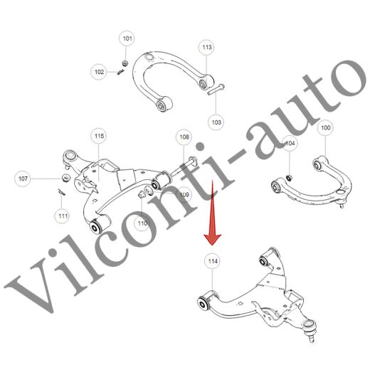 РЫЧАГ ПЕРЕДНЕЙ ПОДВЕСКИ НИЖНИЙ ЛЕВЫЙ TANK 700 2904103XKF11A 100% ОРИГИНАЛ