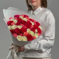 Розы 40 см 3 цвета в розовых тонах