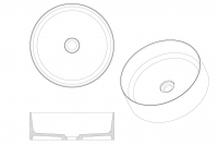 Раковина накладная Corian 40 см Boheme Corian 819-MW схема 2 Раковина накладная Corian 40 см Boheme Corian 819-MW схема 2