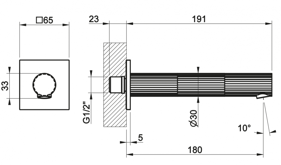 Излив встраиваемый Gessi Incastri 75103 длина 20,9 cм ФОТО