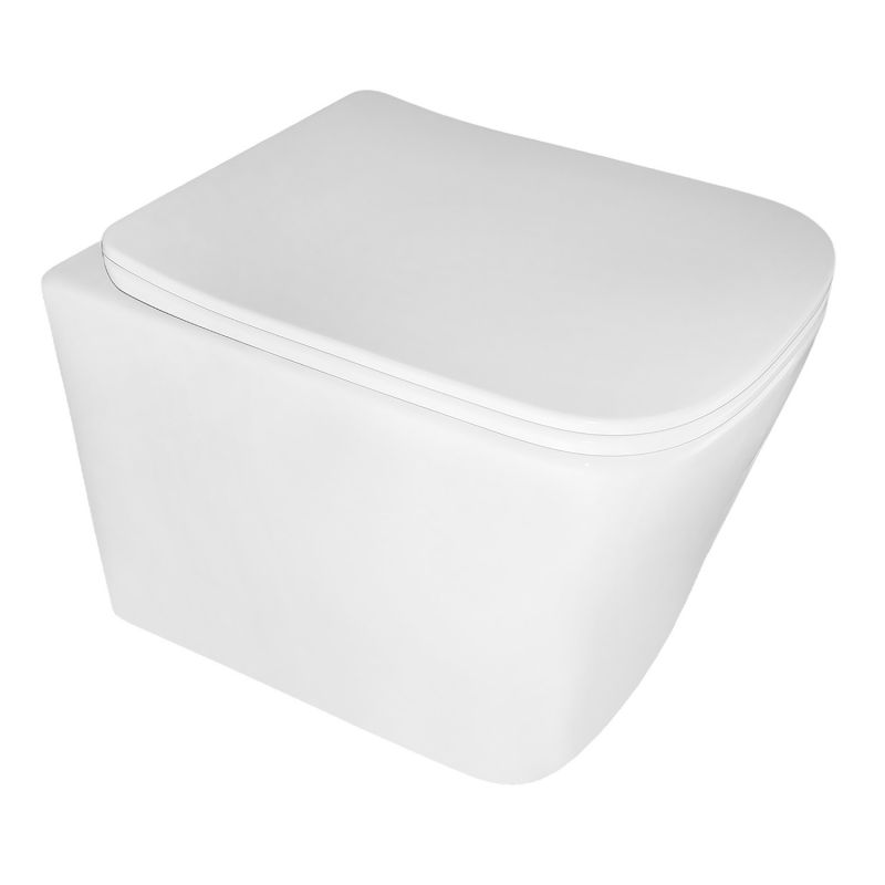 Унитаз подвесной Azario Cascad M 490x345x325 безободковый, система смыва скрытое торнадо, AZ-10002