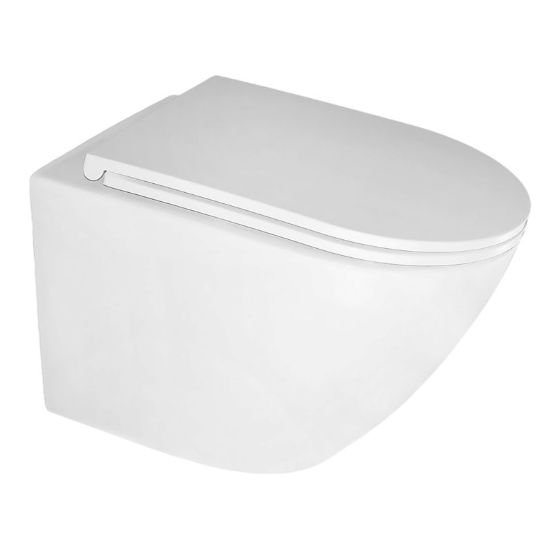 Унитаз подвесной Azario Eclat 520x365x365, безободковый, система слива скрытое торнадо AZ-2381-A