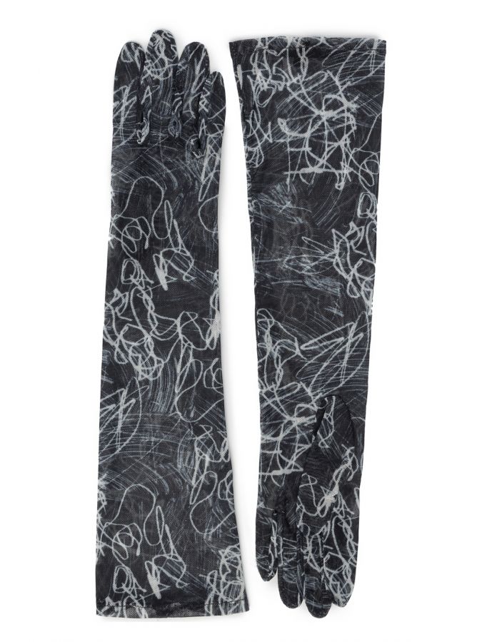 Перчатки женские б/п IS1009 black/white ELEGANZZA