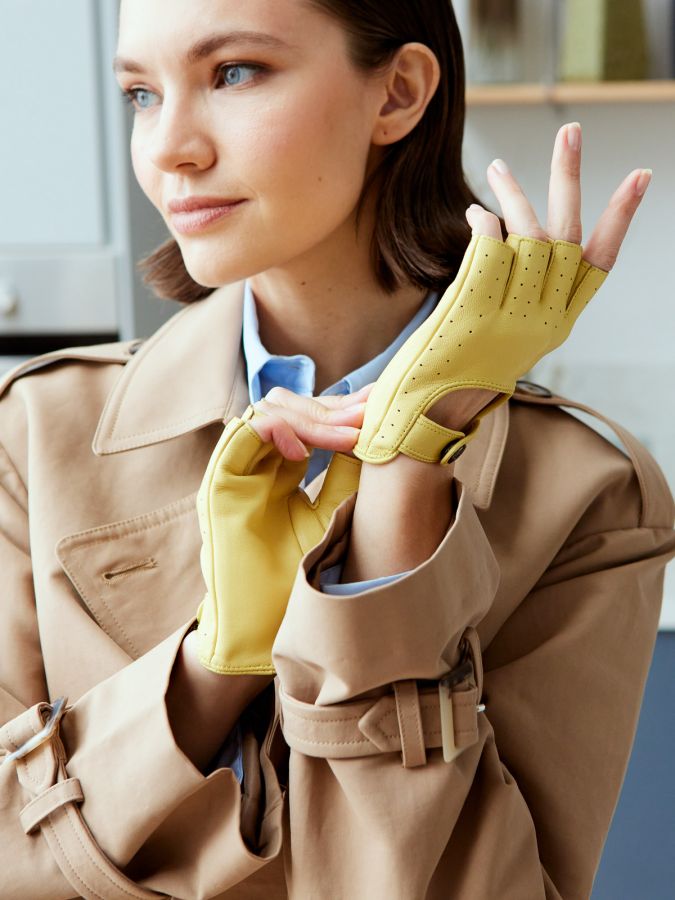 Перчатки жен ш/п LB-1005 lemon LABBRA