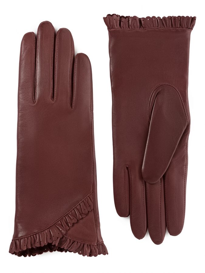 Перчатки женские 100% ш IS803 garnet ELEGANZZA