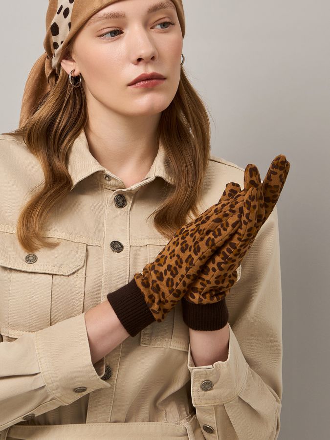 Перчатки жен флис LB-CP-136 rust/brown LABBRA