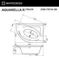 Акриловая ванна WHITECROSS Aquarella 170x110 (правая) "NANO" (золото) схема 2