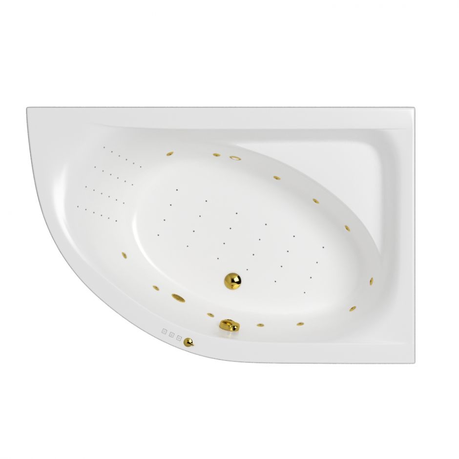 Акриловая ванна WHITECROSS Aquarella 170x110 (правая) "NANO" (золото)