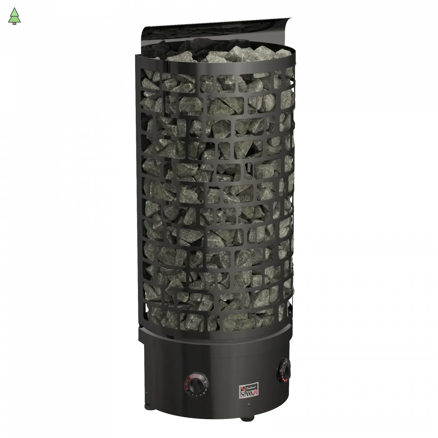 SAWO Электрическая печь Aries напольная пристенная, с пультом, 9,0 кВт, черная, артикул ARI3-90NB-WL-BL-P-C