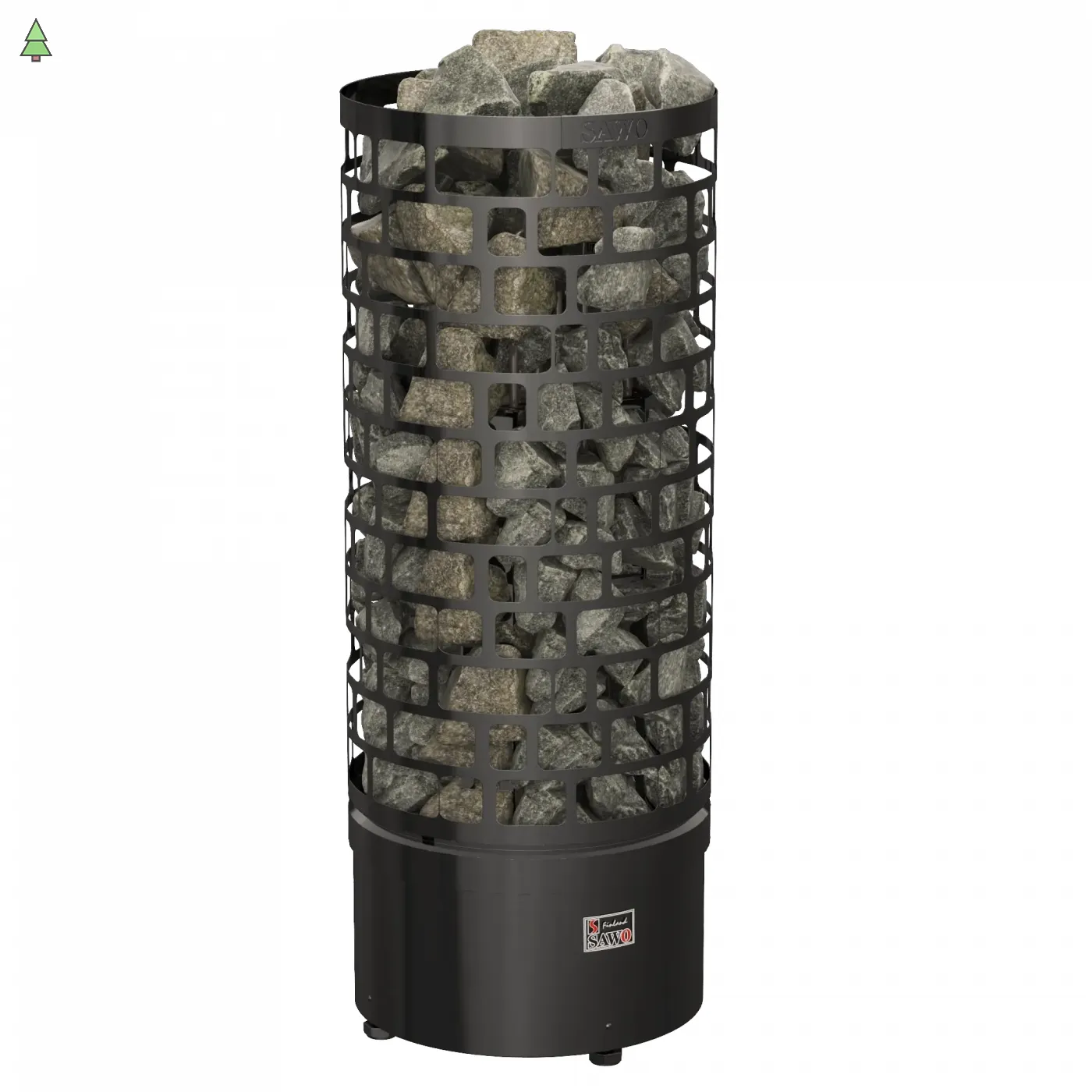 SAWO Электрическая печь Aries напольная, без пульта, без блока мощности, 10,5 кВт, черная, артикул ARI6-105NS-P