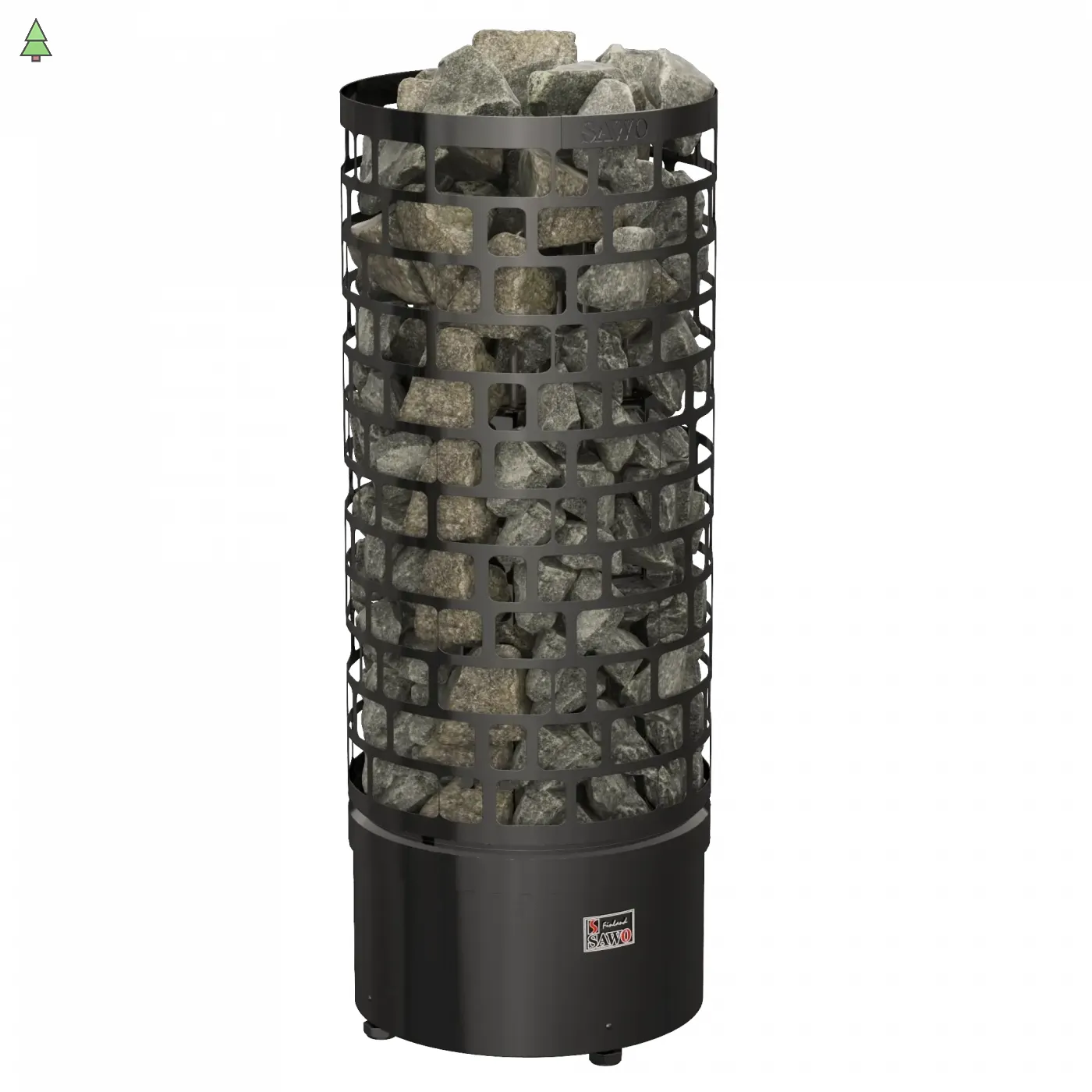 SAWO Электрическая печь Aries напольная, без пульта, без блока мощности, 15,0 кВт, черная, артикул ARI6-150NS-BL-P