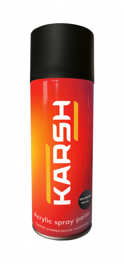 Karsh Краска акриловая чёрная 400мл аэрозоль, матовый