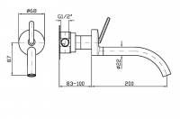 Смеситель для раковины Zucchetti Isy22 ZIS1733 излив 20 см схема 2