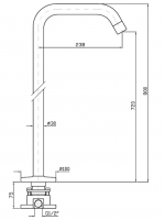 Напольный излив Zucchetti ISY22 Z92032 высота 80 см схема 2