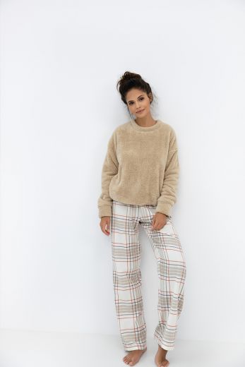Комплект домашней одежды женский SENSIS Joyce, свитшот, брюки, песочный
