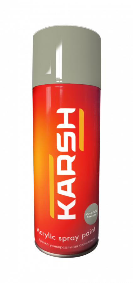 Karsh Краска акриловая RAL7001 серебристо-серая 400мл аэрозоль, глянец