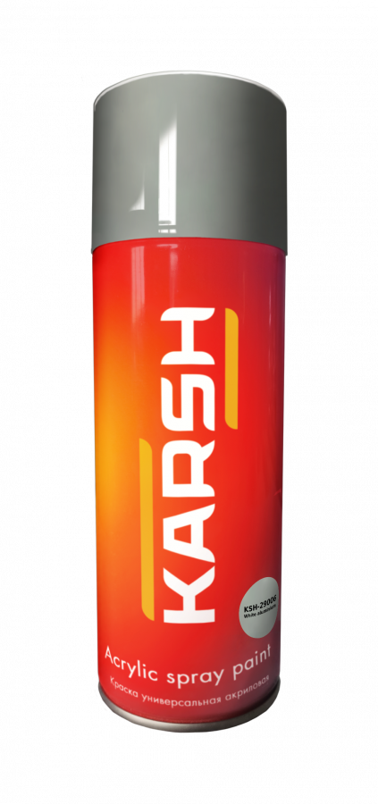 Karsh Краска акриловая RAL9006 бело-алюминиевая  400мл аэрозоль, глянец