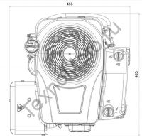 Двигатель RATO RV450 D25,4 E 12A чертеж присоединительных размеров