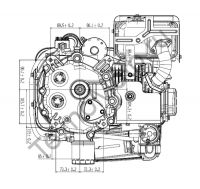 Двигатель RATO RV450 D25,4 E 12A чертеж присоединительных размеров