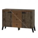 Комод с ножками Ольга 3 Дуб коми, лофт голден пэлас