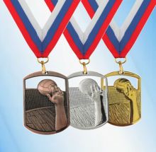 Наградной комплект из 3-х медалей 70х40 мм Шильд волейбол