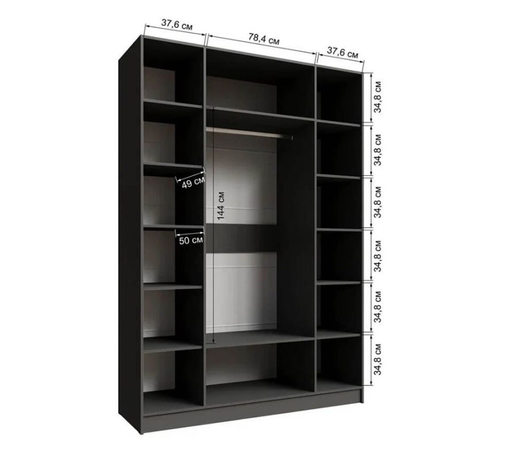 "Мадрид" Шкаф 1,6 с зеркалом