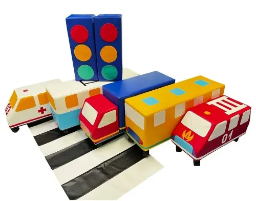 Комплект для изучения ПДД "Светофорчик" (5 машин на колесах)
