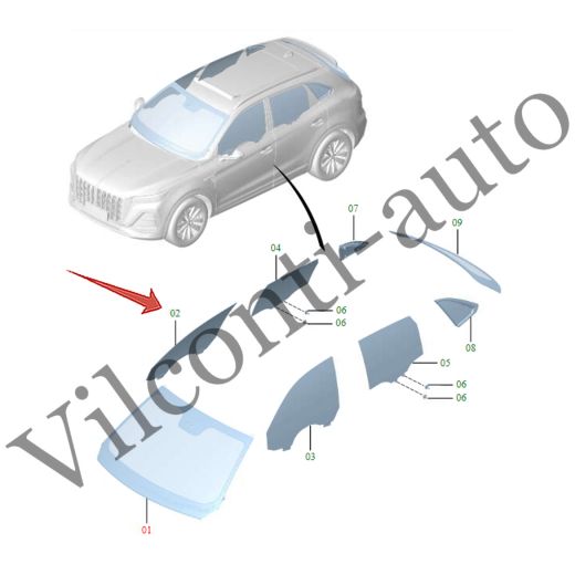 СТЕКЛО ПЕРЕДНЕЙ ПРАВОЙ ДВЕРИ HONGQI HS5 РЕСТАЙЛИНГ 6103020DD01C 100% ОРИГИНАЛ