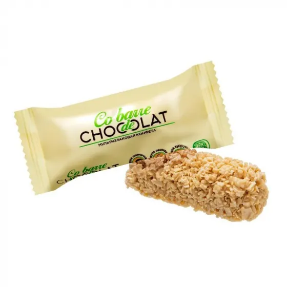 Мультизлаковые конфеты "Co barre de CHOKOLAT" с белой кондитерской глазурью кг