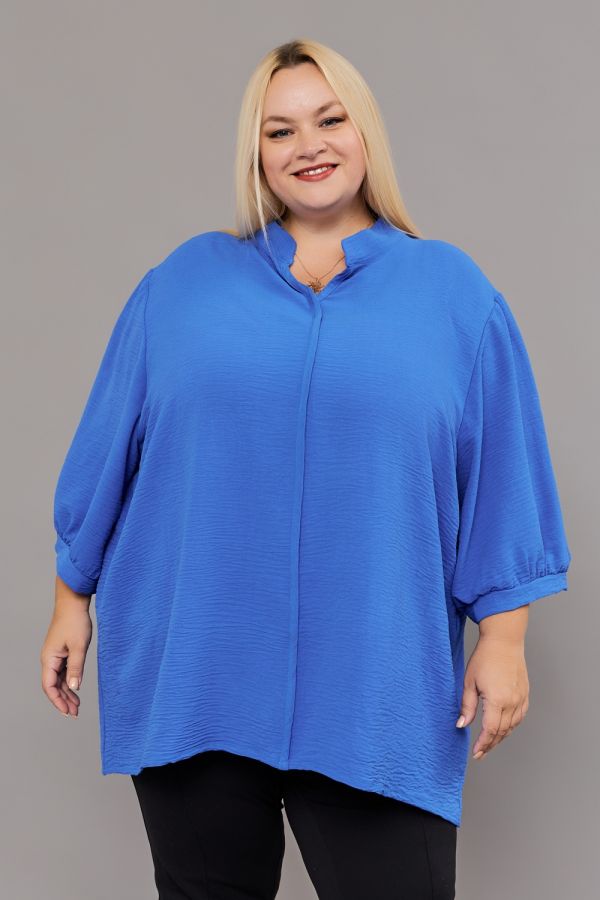 Блузка больших размеров Б01 сингапур [василек]
