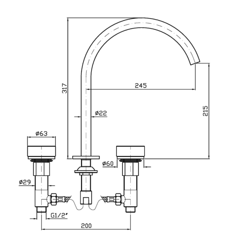Смеситель для раковины Zucchetti Isy22 ZIS5341.C50 излив 24,5 см ФОТО