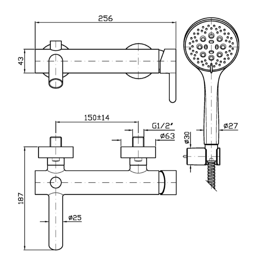 Смеситель для душа Zucchetti Isy22 ZIS522 ФОТО