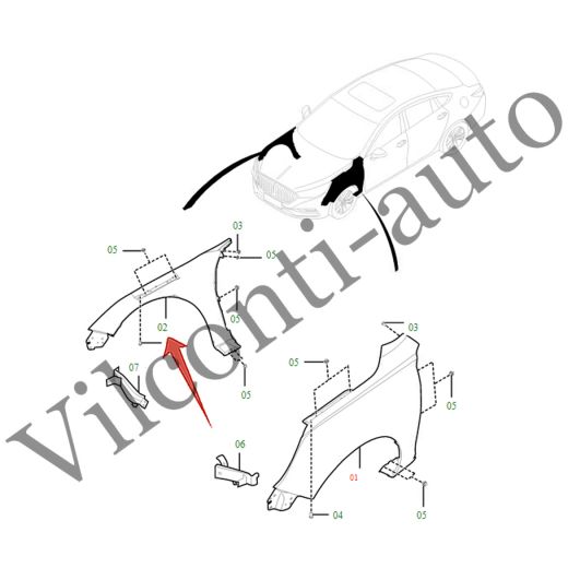 КРЫЛО ПЕРЕДНЕЕ ПРАВОЕ HONGQI H5 I 2017-2022 5HA052111-#M1 100% ОРИГИНАЛ