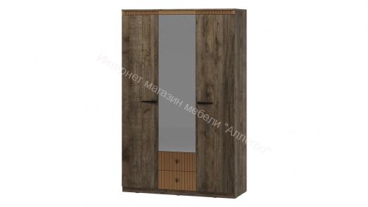 Шкаф трехдверный на цоколе Ольга 3  Дуб коми