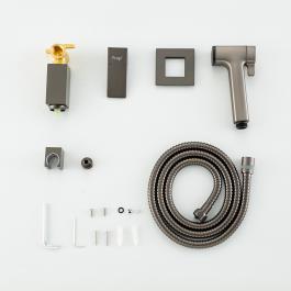 Frap H91 F7591-29 bidet kranının montaj və komponent detalları - naqillə keçid, 120 sm şlan və keramika kartric ilə asan quraşdırma və funksionallığı vurğulayır.