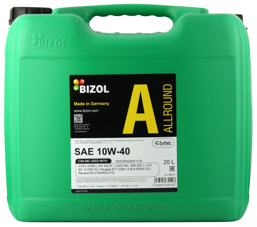 BIZOL Allround 10W-40, 20л