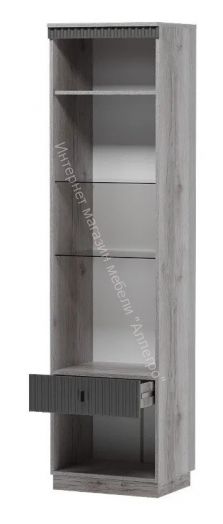Шкаф витрина пенал на цоколе Ольга 3 Дуб делано серый