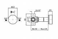 Переключатель на 2/3 источника Zucchetti Isy22 ZIS6756 схема 2