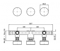 Встраиваемый смеситель для ванны/душа Zucchetti Isy22 ZIS6695 с переключателем на 2 источника схема 2 Встраиваемый смеситель для ванны/душа Zucchetti Isy22 ZIS6695 с переключателем на 2 источника схема 2