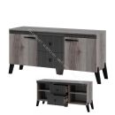 Тумба ТВ с ножками Ольга 3 Дуб делано серый