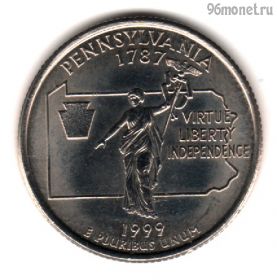 США 25 центов 1999 D Пенсильвания